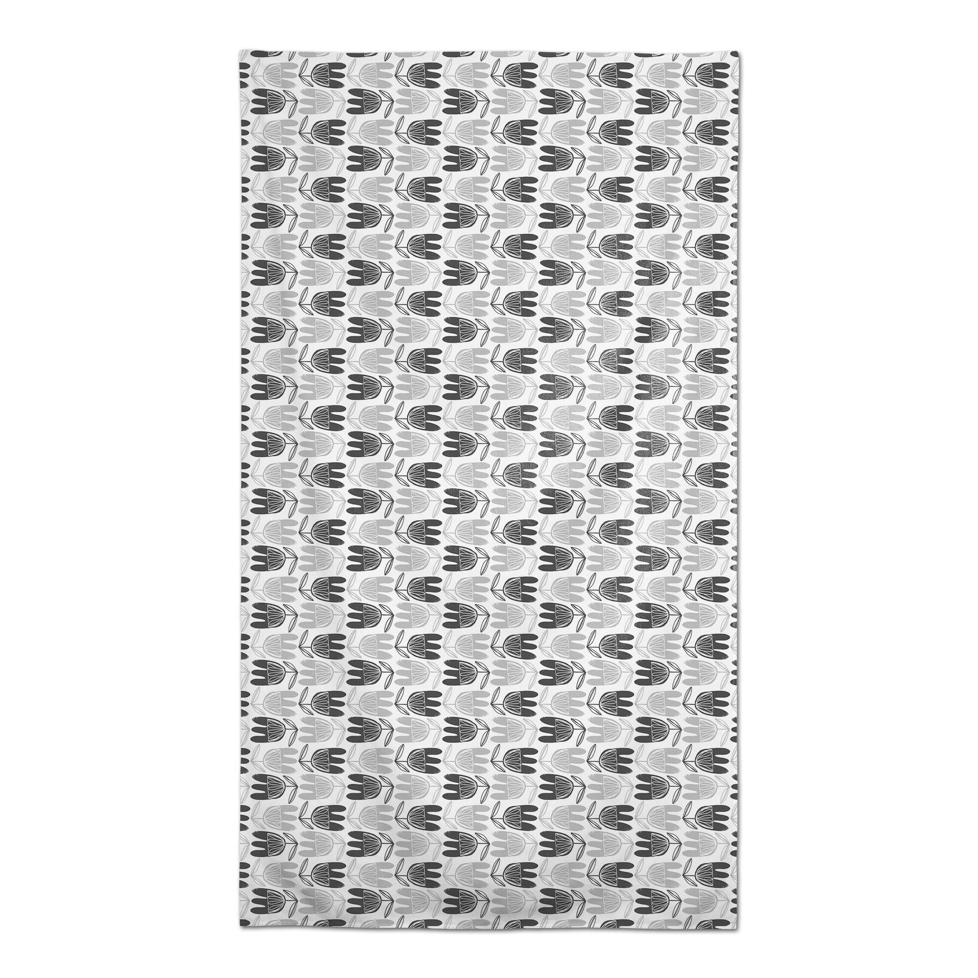 Mid Mod Gray Florals Tablecloth